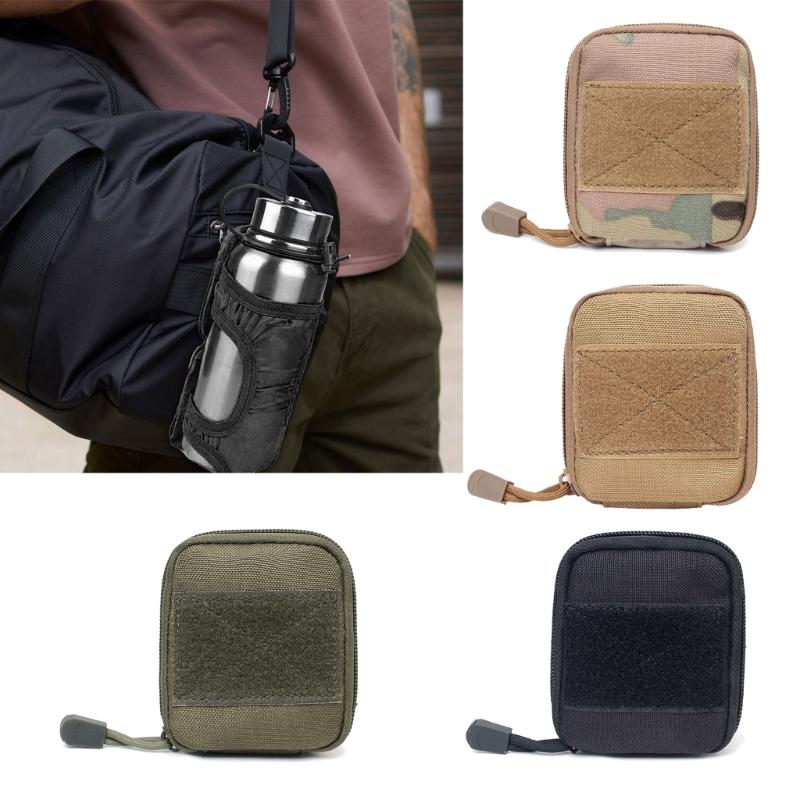 Compact Foldable Bottle Holder Case Storage Bag With Elastic Strap Detailing For Secure Belt