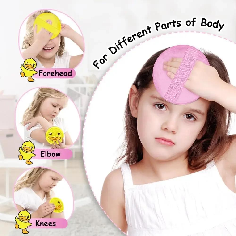 Reusable Round Gel Beads Ice Pack with Cloth Backing Hot & Cold Therapy for Breastfeed Injury Headache,Tired Eyes,Wisdom Teeth