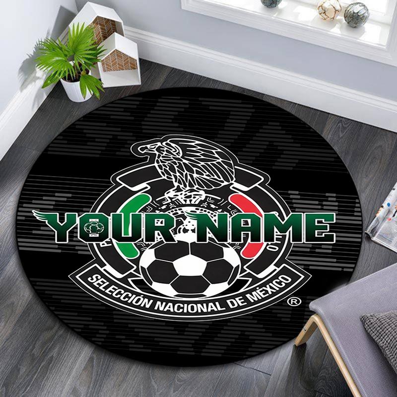 Custom Name,Mexico pattern round rug,Carpet Rug for Living Room Bedroom Playroom ,Non-slip Floor Mat,Holiday Gifts and Birthday Gifts.
