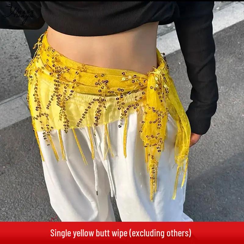 Trendig Paljetttofs Höftscarf - Mångsidigt Midjeaccessoar för Jazz- & Streetdans