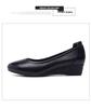 Spring/Summer Low Heel Work Shoes for Middle-Aged & Elderly Women - Soft Sole, Professional Leather Shoes for Hotel & Flight Attendant Use.