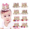 Baby Girl Sequin Number Flower Crown Headband Birthday Party Performing Headwear