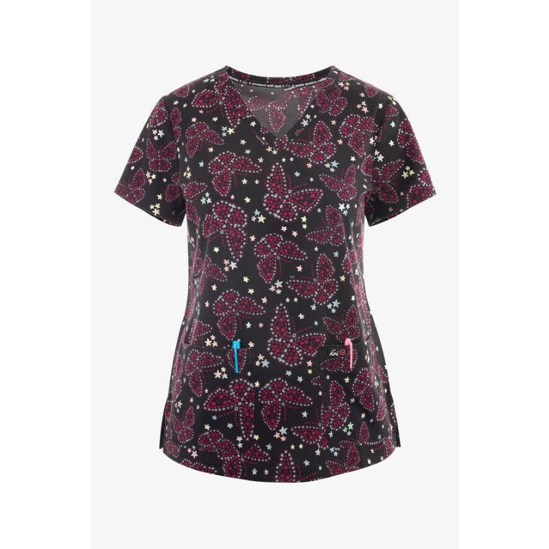 Healthcare Uniform Nurse Clinic Nursing Butterfly Workwear Hospital T-shirt Tee Short Sleeve Blouse Carer Working Women Medical