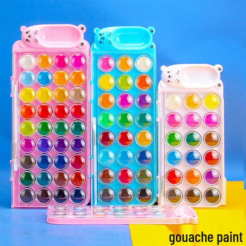 Little Carney 36-Color Gouache Watercolor Set for Students and Beginners