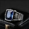 Retro Inlaid Square Blue Zircon Crown Ring Men's Single Ring Handsome Temperament Domineering Open Ring