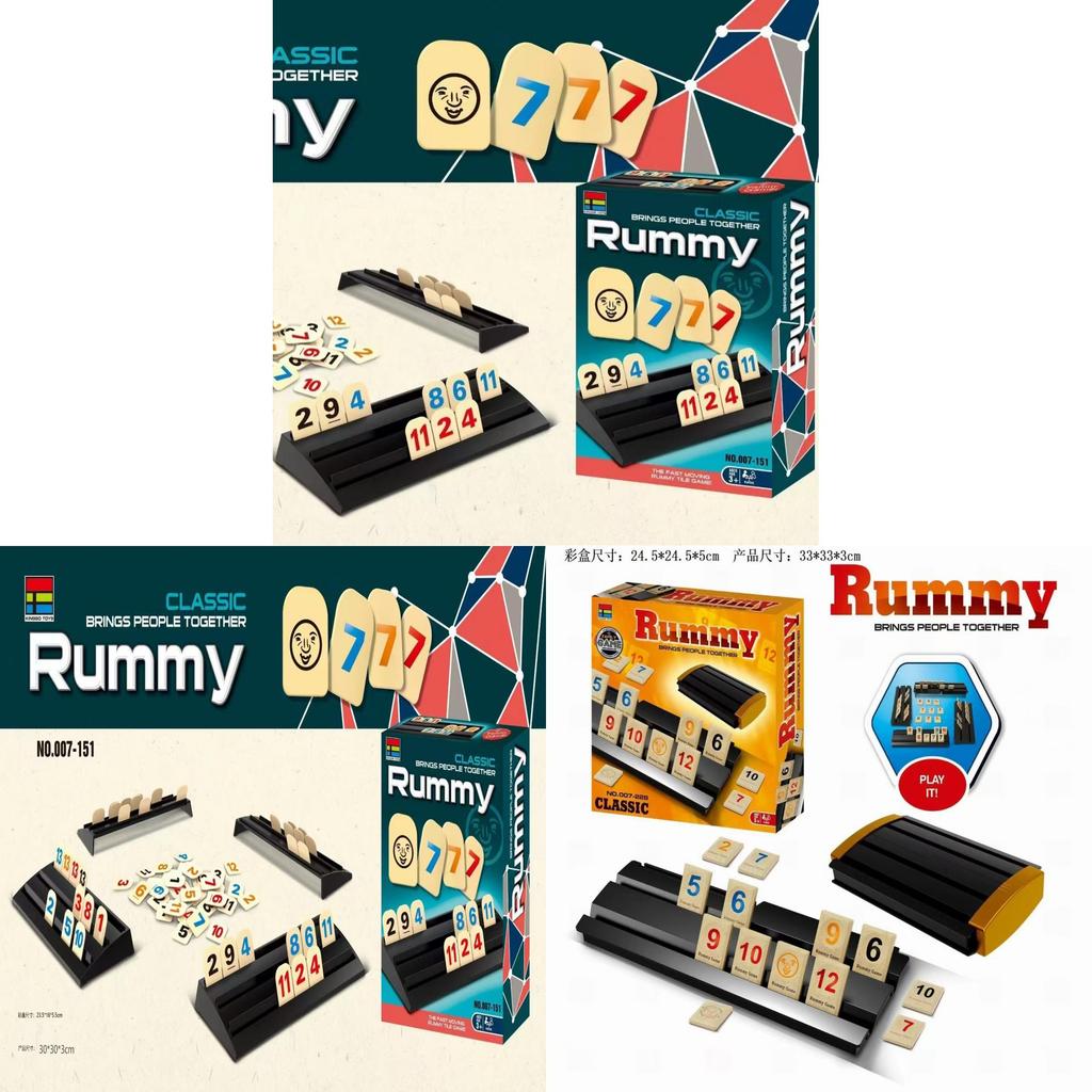 Rummy Number Card Game With Plastic Material For Family Fun And Brain Development