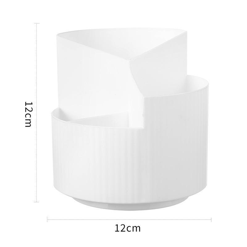 

Портативный вращающийся держатель для кистей для макияжа: Вместительное хранилище для помады, карандаша для бровей, кисточек для теней и канцелярских принадлежностей. белый