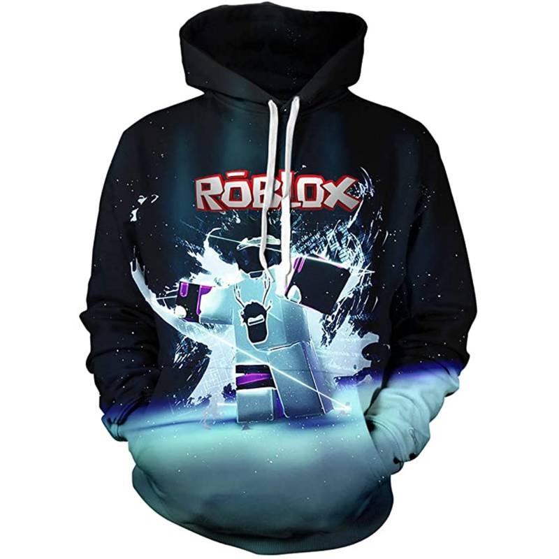 Trendy Roblox Youth Hooded Sweatshirt With Digital Print For Stylish Kids In Various Colors