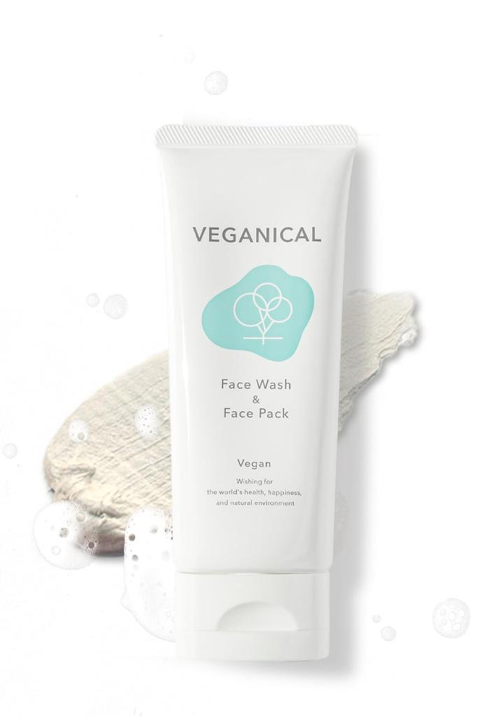 VEGANICAL Mud Facial Cleanser Mud Pack 2WAY Facial Cleanser Clay Mask Pores Blackheads Clay Wash 80g &