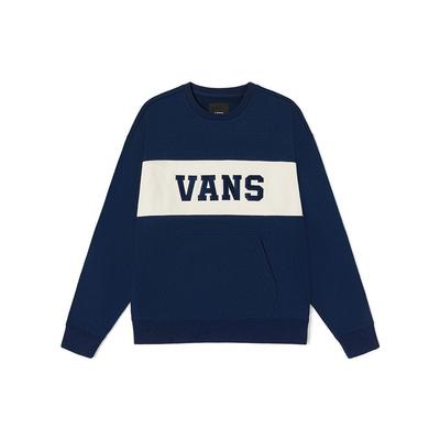 Vans Logo Retro Sports Print Color Block Letter Pullover Casual Sweatshirt Unisex Sweatshirt Dark-Blue VN0002HRLKZ