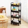 Compact Multi-Layer Mobile Storage Rack for Kitchen, Bathroom, or Bedroom