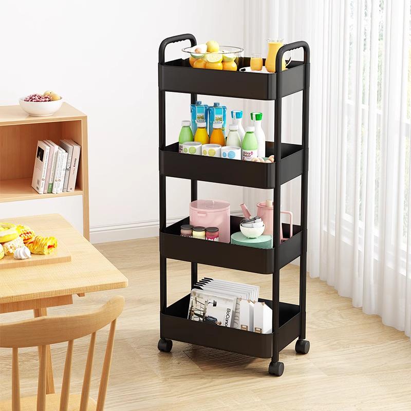 Compact Multi-Layer Mobile Storage Rack for Kitchen, Bathroom, or Bedroom