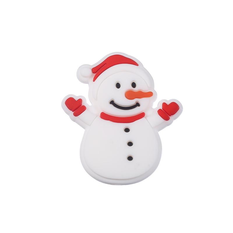 10pcs New Christmas Santa Snowman Silicone Beads For Jewelry Making DIY Pacifier chain Clips Teether Beads Christmas Gifts