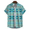 Vintage Hawaiian Shirts For Men Ethnic Pattern Print Lapel Blouse Fashion Casual Womens Clothes Short Sleeve Tees Tops