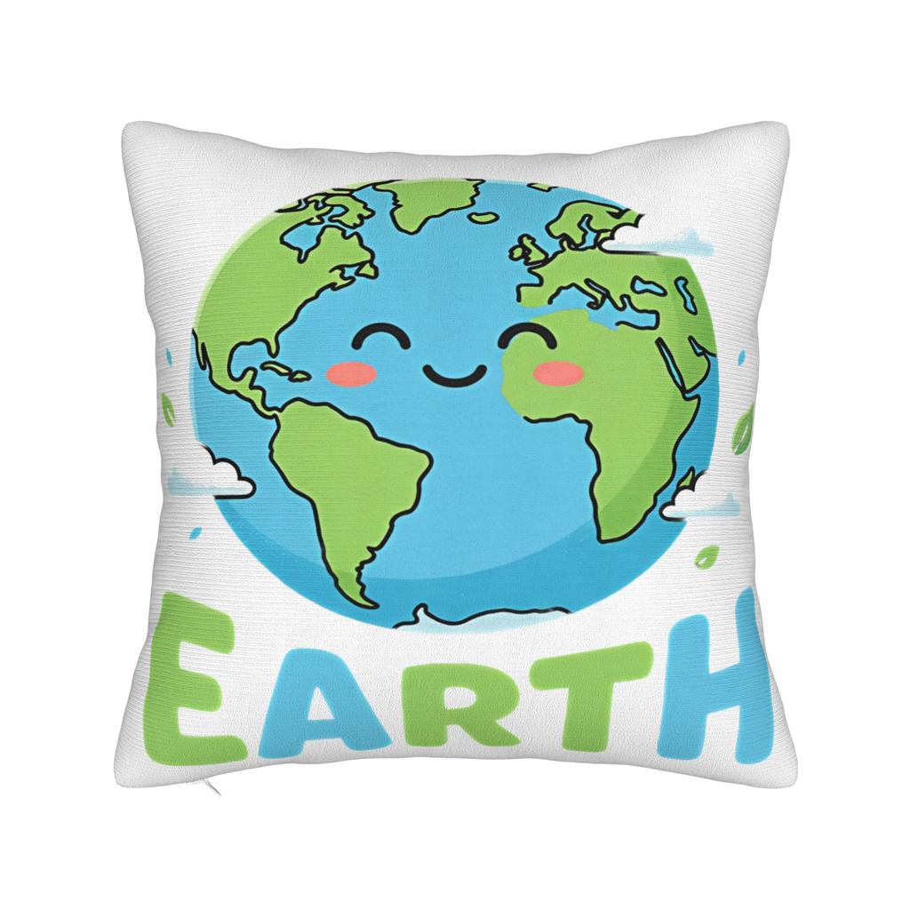 Go Planet Its Your Earth Day Square Pillow Case  Cushion Cover Vintage Zippered Decor Pillowcase for Living Room cm