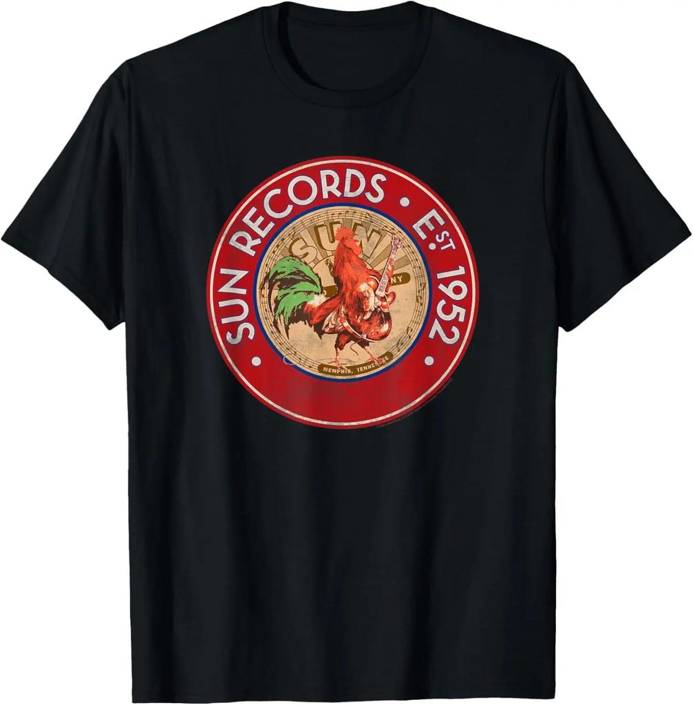 Omericon New Retro Rock Tshirt Sun Records Memphis 1952 Unisexs Square Top Personality Casual Simple Street Fashion Couples Tops