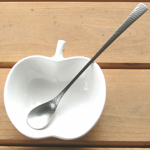Nagao Japanese-Western Style Shaved Ice Spoon, 19.7cm, 18-8 Stainless Steel, Hammered Finish, Made In Japan