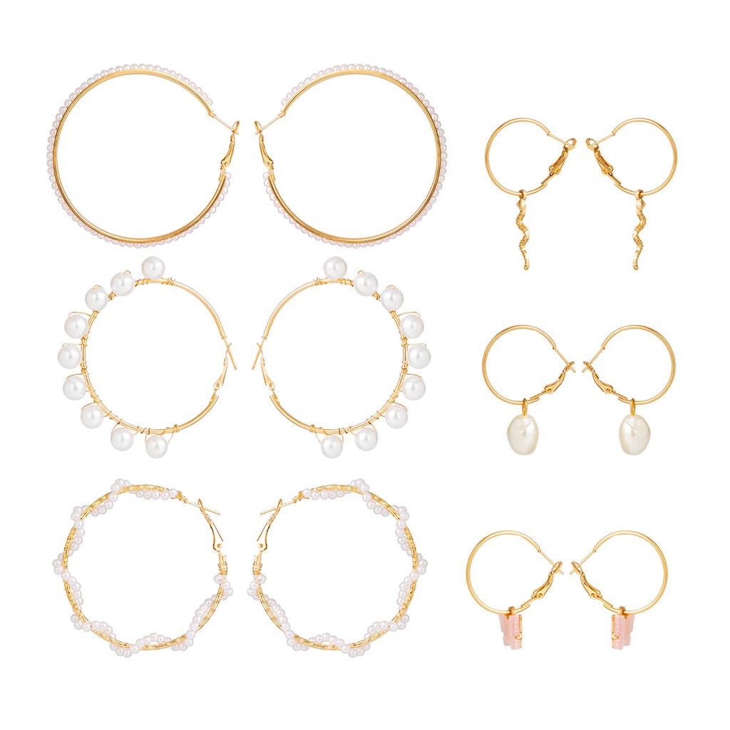 Accessories, versatile star-shaped peach heart earrings, temperament imitation pearl winding micro-inlaid stud earrings set for women