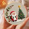 3PCS Stamped Cloth Christmas Embroidery DIY Kit with Embroidery Hoop Handmade Christmas Series Pattern Embroidery Set
