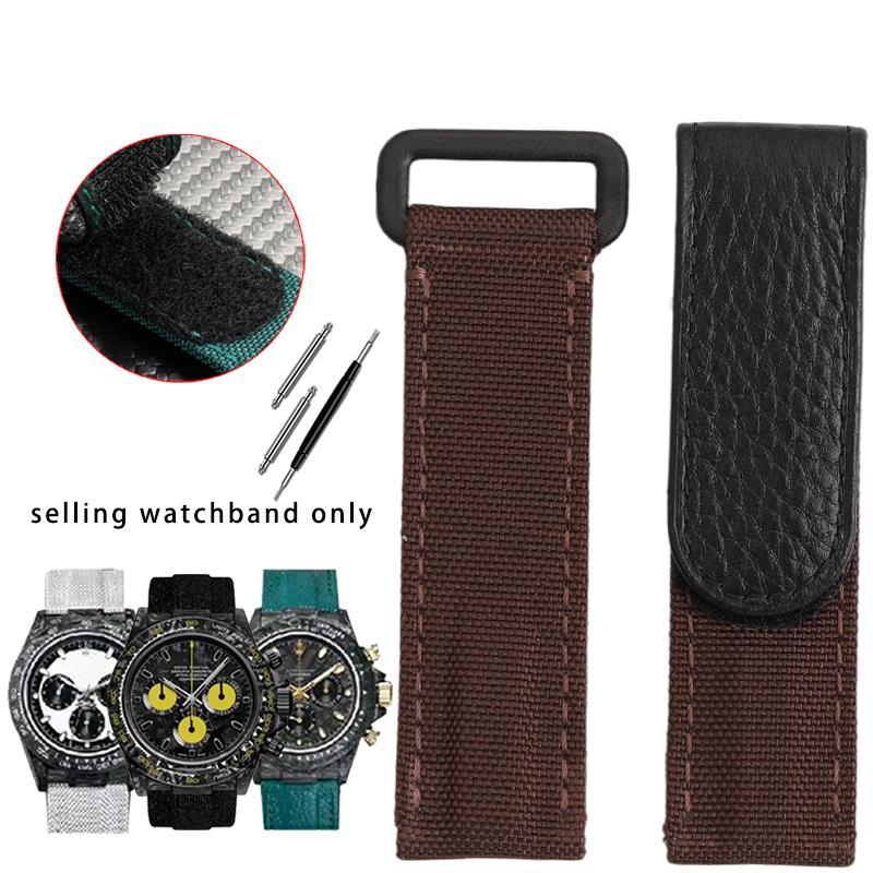 

New Canvas Watch Strap for Rolex Daytona Yacht Water Ghost Omega Seiko Canvas Nylon Watchband 20MM Men s Bracelet Accessories 20mm коричневий