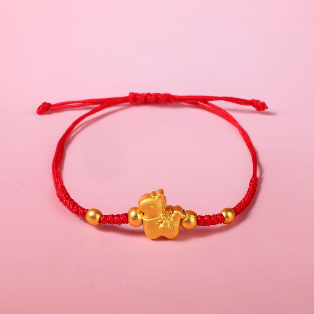 2026 Year of the Horse Zodiac Bracelet: Handmade Red String Ethnic Style Jewelry, Perfect for New Year or Small Gifts.