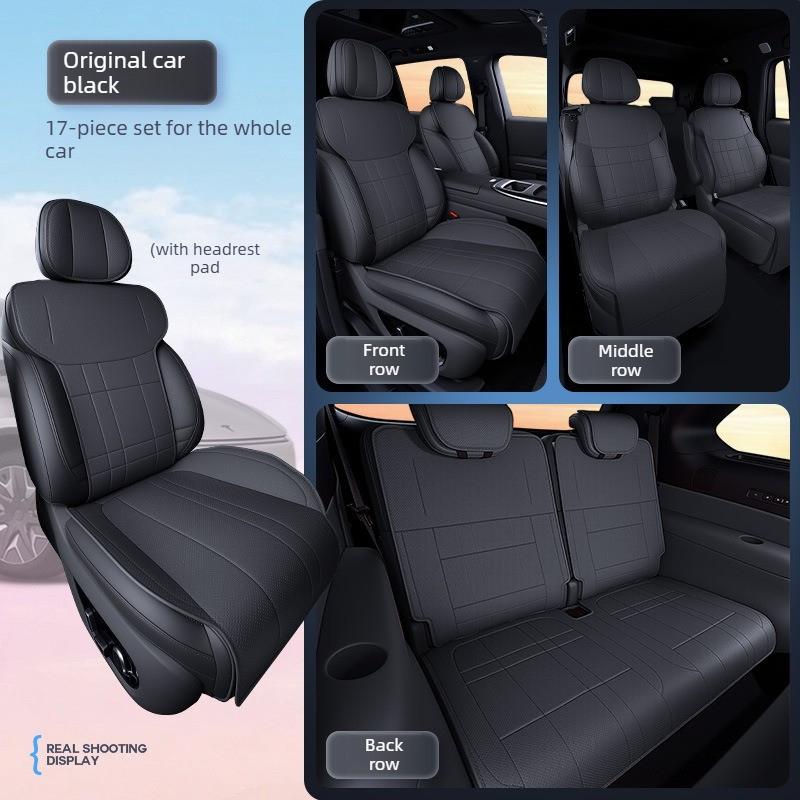 For Tesla Model YL 2025 2026 Custom Fit Car Seat Covers Full Set Breathable Leather Seat Protector Interior Accessories