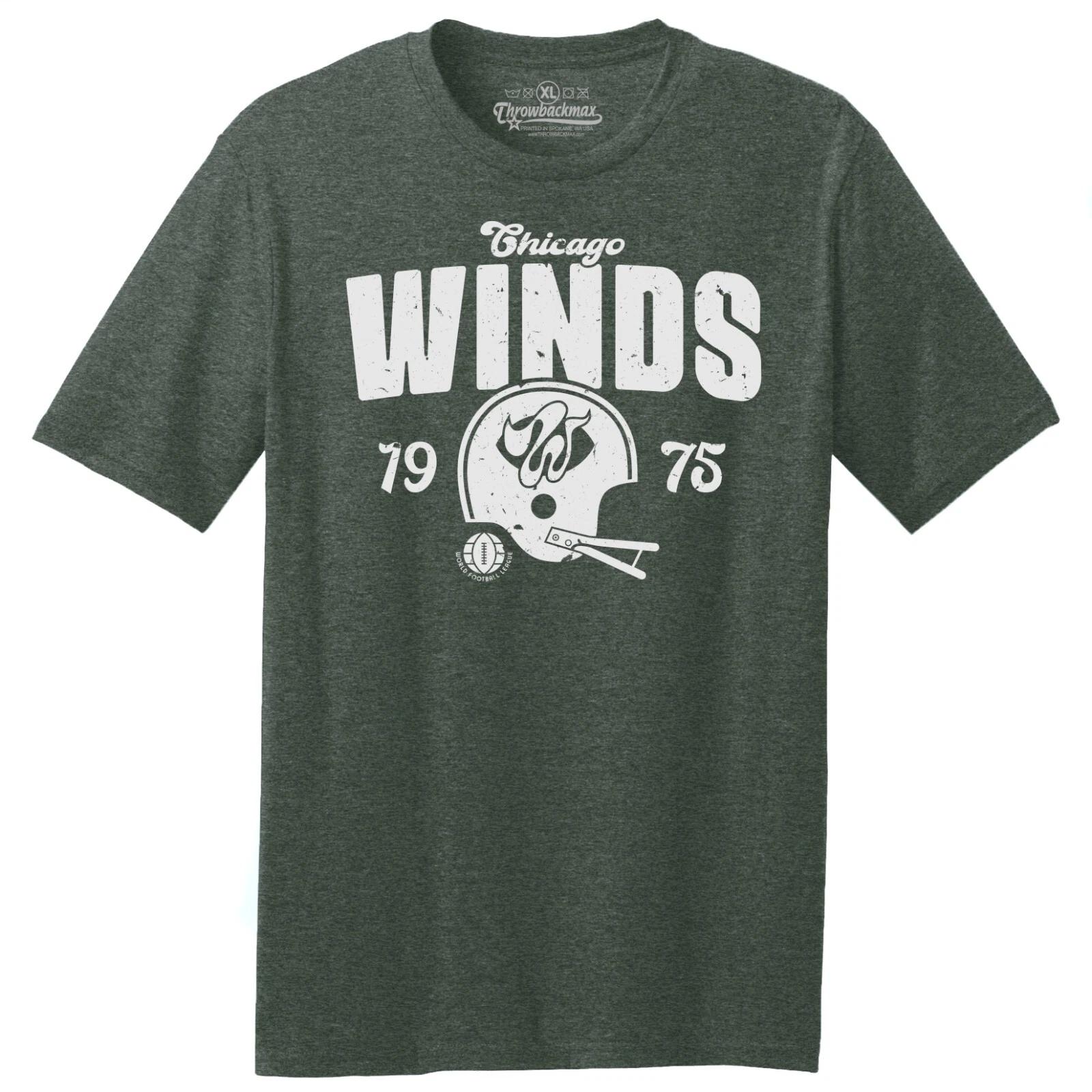 

Chicago Winds 1975 WFL Football TRI-BLEND Tee Shirt - Bears, White Sox, Bulls XL
