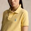 Polo Ralph Lauren SS24 Solid Color Small Pony Embroidered Straight Casual Short Sleeve Polo Shirt Women tops Yellow WMPOKNINB920164-700
