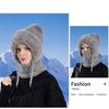 Winter Velvet Knitted Wool Hat Women's Ear Protection Hat Mask Scarf Integrated Thermal Pullover Hat