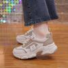 Casual sports shoes Student height increase wear-resistant running shoes Women's new spring platform retro style dad shoes