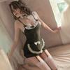 Erotic Underwear Sexy Uniform Seductive Maid Dress Halter Cutout Hot Role-playing Pajama Girl Set 8315