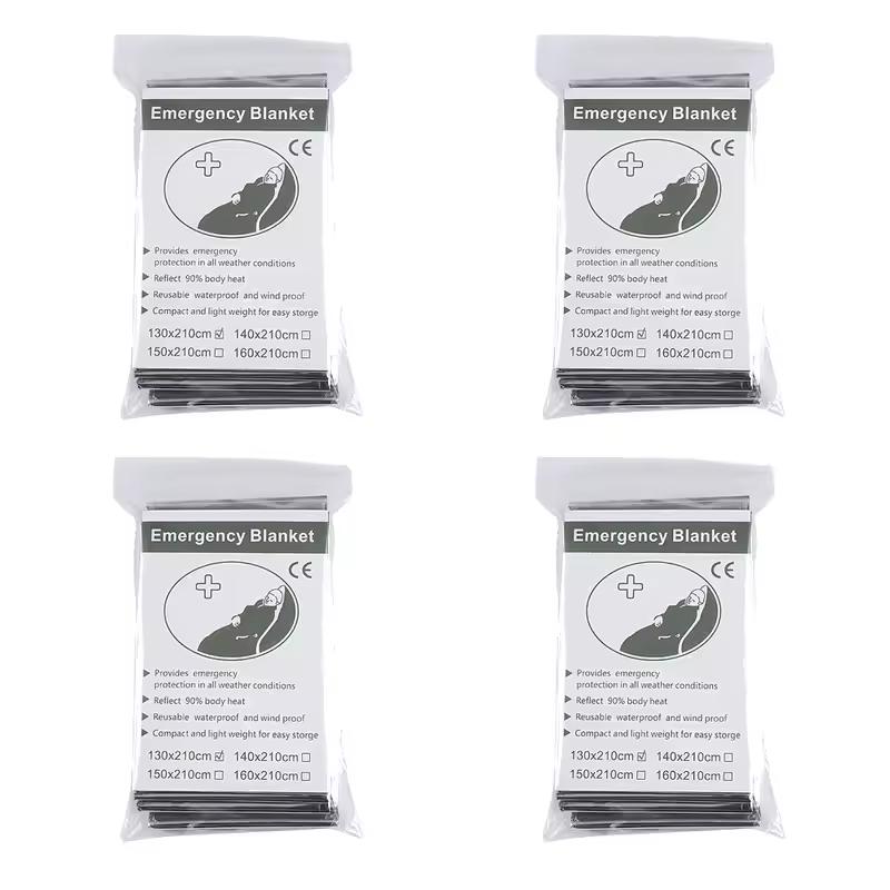 1-10PCS Emergency Blanket Outdoor Survive First Aid Military Rescue Kit Windproof Waterproof Foil Thermal Blanket for Camping