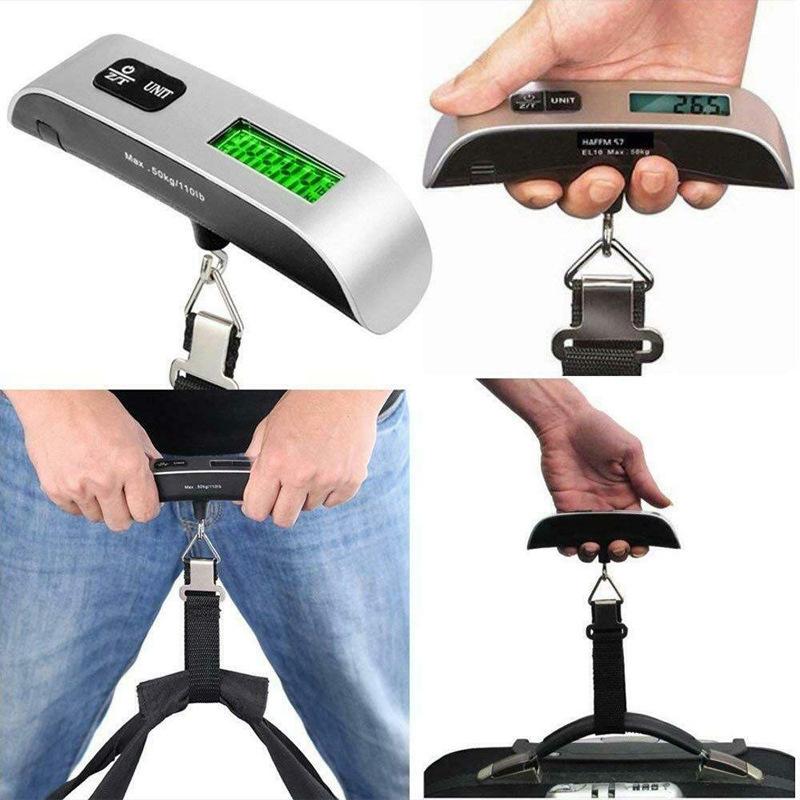 Portable High Precision Scale Digital LCD Display Suitcase Travel Bag Hanging Steelyard Hook Balance Scale Tools 110lb/50kg