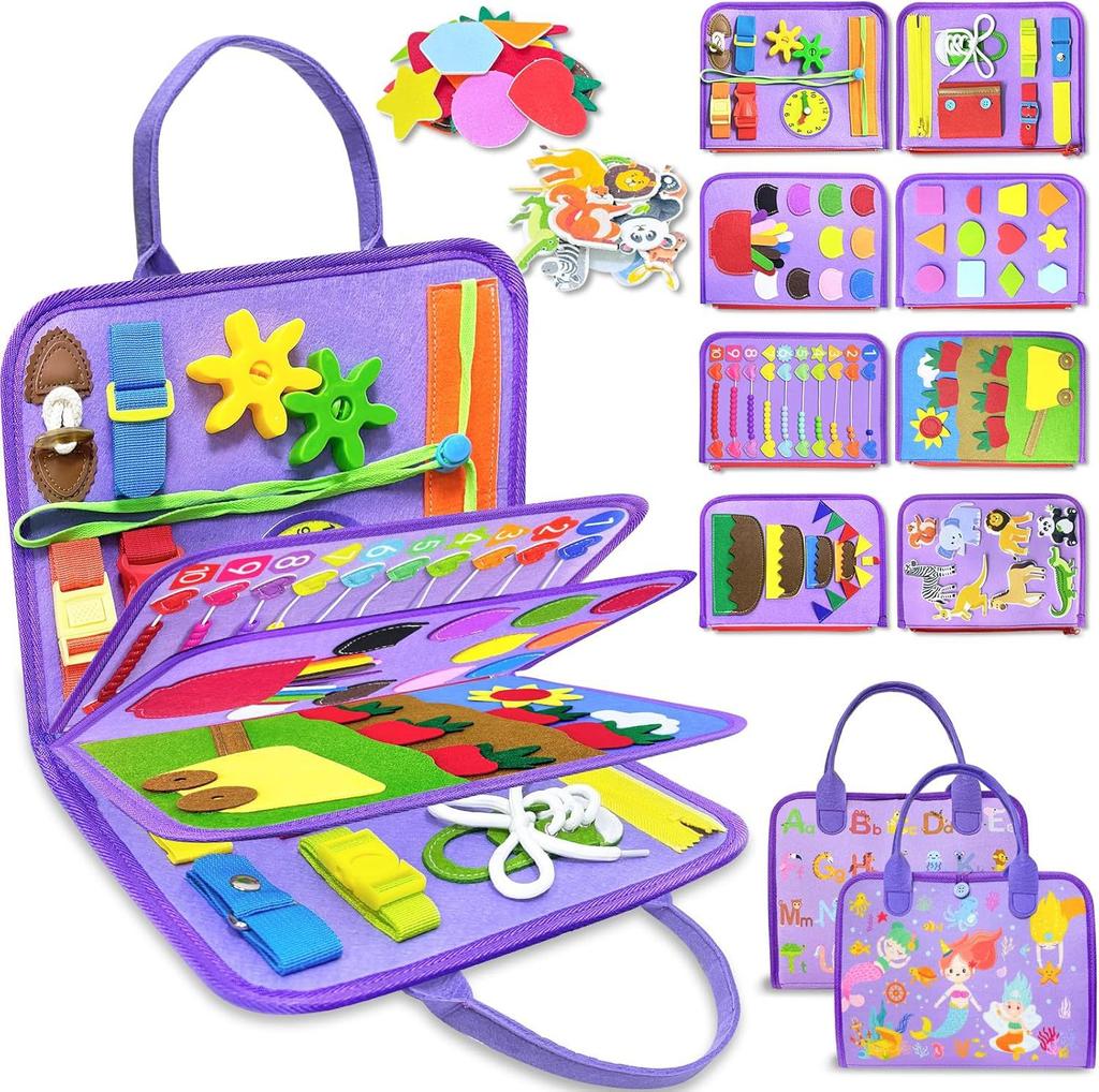 Montessori Early Education Quiet Book Hand Tear Velcro Cloth Book Baby Infant Puzzle Busy Edition Learning Board