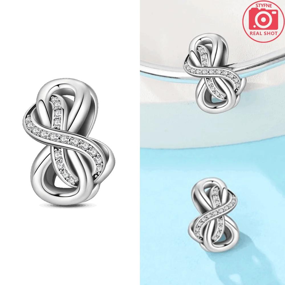 Original Copper Love Heart Hollow Bead Heart Knot Charm Infinite Good Luck Pendant Bead Fit Bracelet Diy Jewelry Gift Making