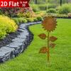 Rustic Metal Sunflower Garden Stake Decorative Outdoor Yard Art Retro Flower Stakes Lawn Ornament Garden Decoration Accessories