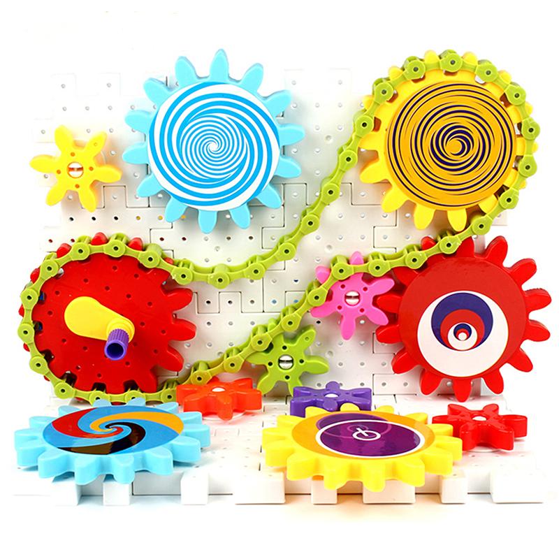 96Pcs Children s Plastic Building Blocks Toys Gear Blocks Toys Kids DIY Creative Educational Toy for Children Birthday Gift
