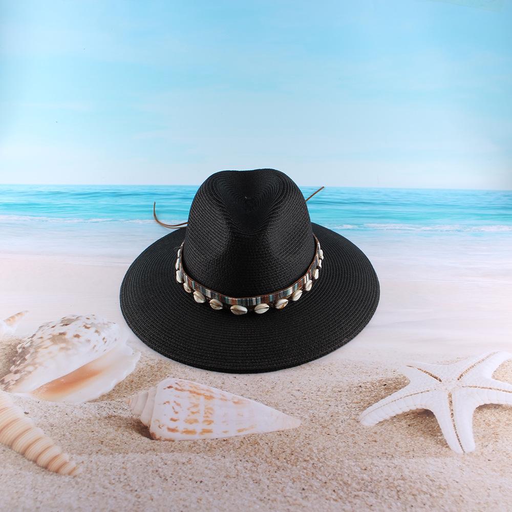 European and American Trendy Jazz Top Hat Women's Spring and Summer Versatile Sunshade Straw Hat New Bell-shaped Couple Sunscreen Beach Hat