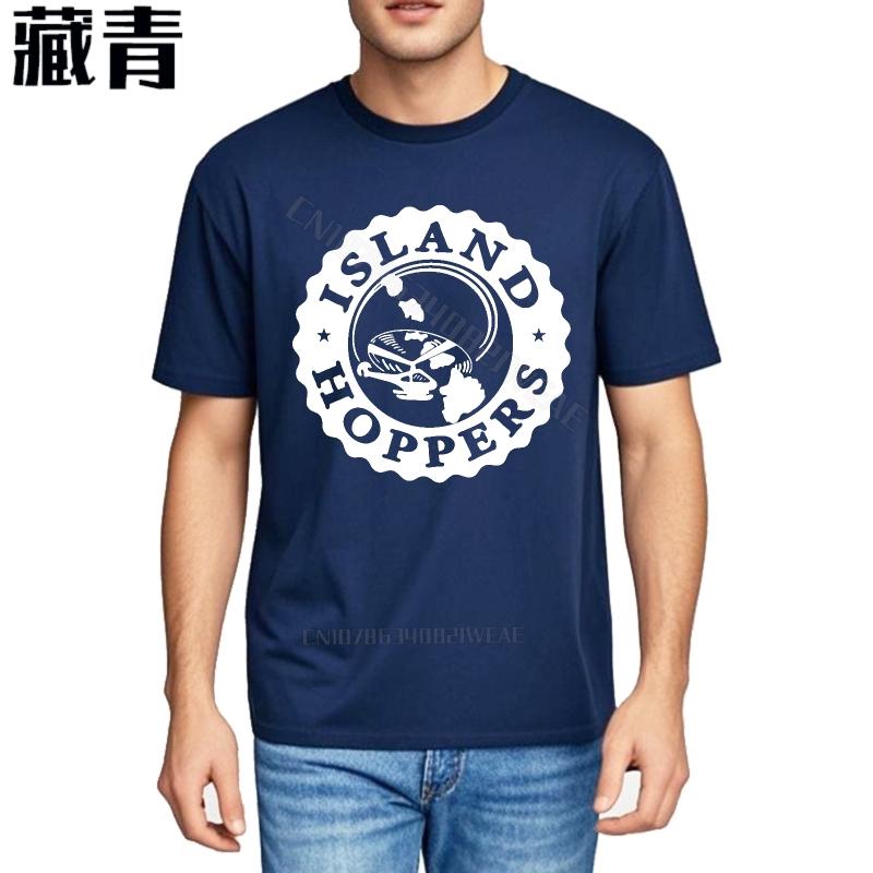 Teeshirt Adult Oversized Tshirt Island Hoppers Logo On Black Comfortable Big Size Tee Shirt Hiphop Vintage Tshirt Vintage