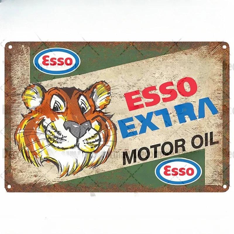 Mike86 ESSO Tiger PIN UP Vintage Metal Tin Signs Man Cave Oil Shop Posters Decoration LTA