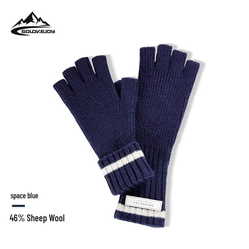 Women's Half-Finger Knitted Wool Gloves