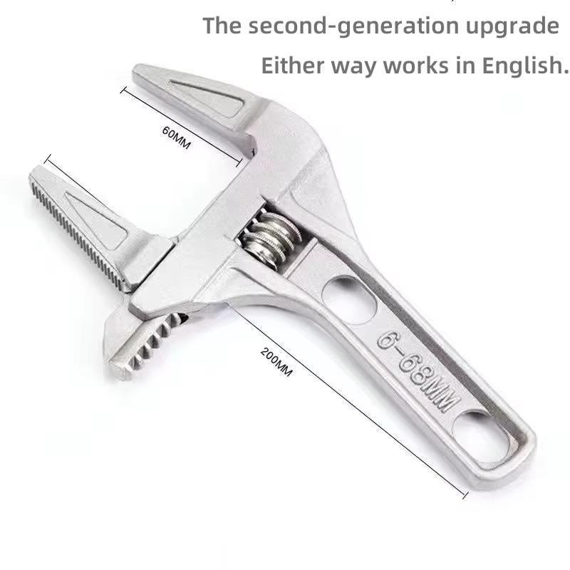 

Adjustable Bathroom Wrench - Aluminum Alloy Multifunctional Universal Spanner For Pipe Nut And Screw Removal