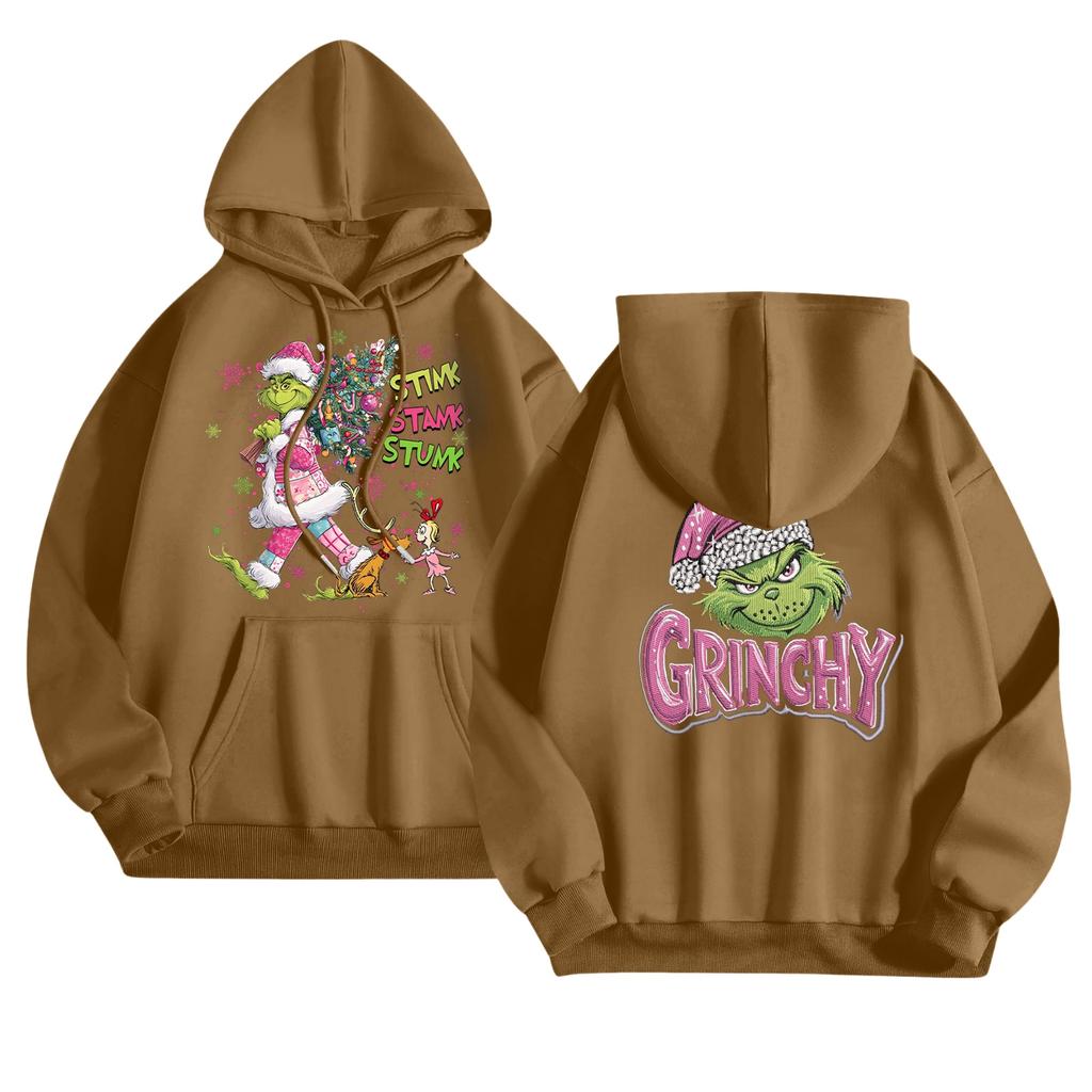 Women's Fashionable Casual Long-Sleeved Hooded Printed Sweatshirt