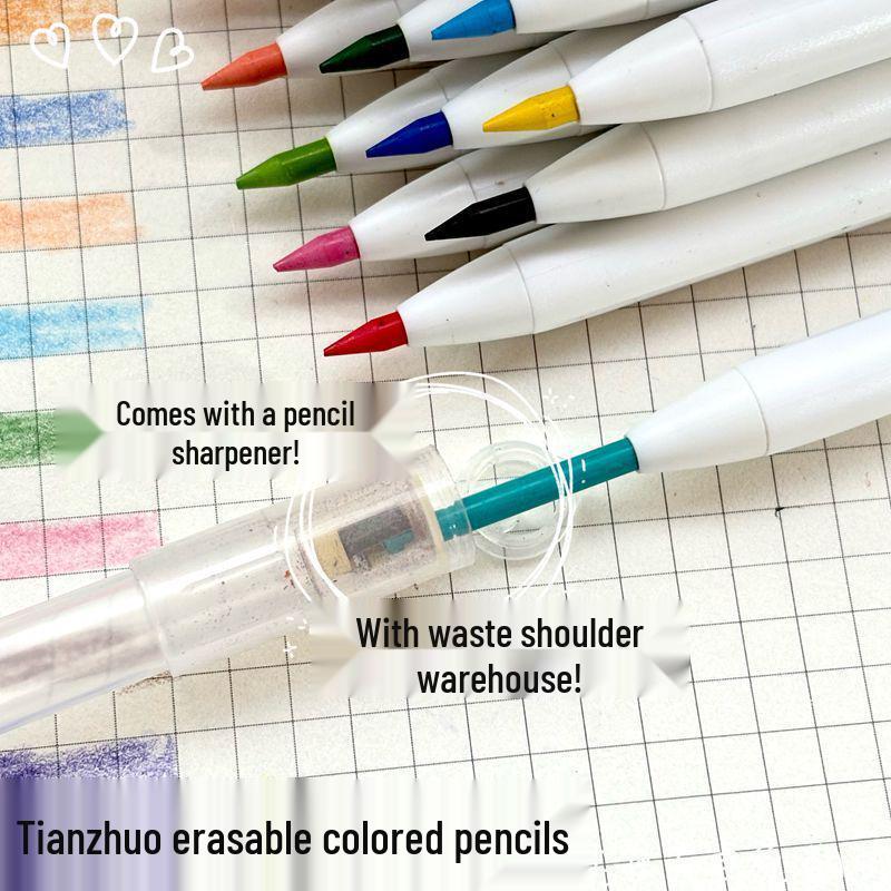 Tianzhuo Silinebilir Renkli Kalemler: 24/36 Renk, Otomatik Yağlı, Kapaklı ve Değiştirilebilir Uç Tutuculu, Bileme Gerektirmeyen.