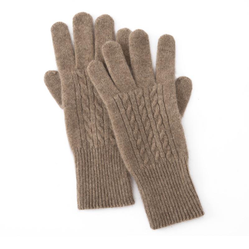 100% Pure Cashmere Extended Length Knit Gloves - Autumn/Winter Cycling Cold Protection верблюд