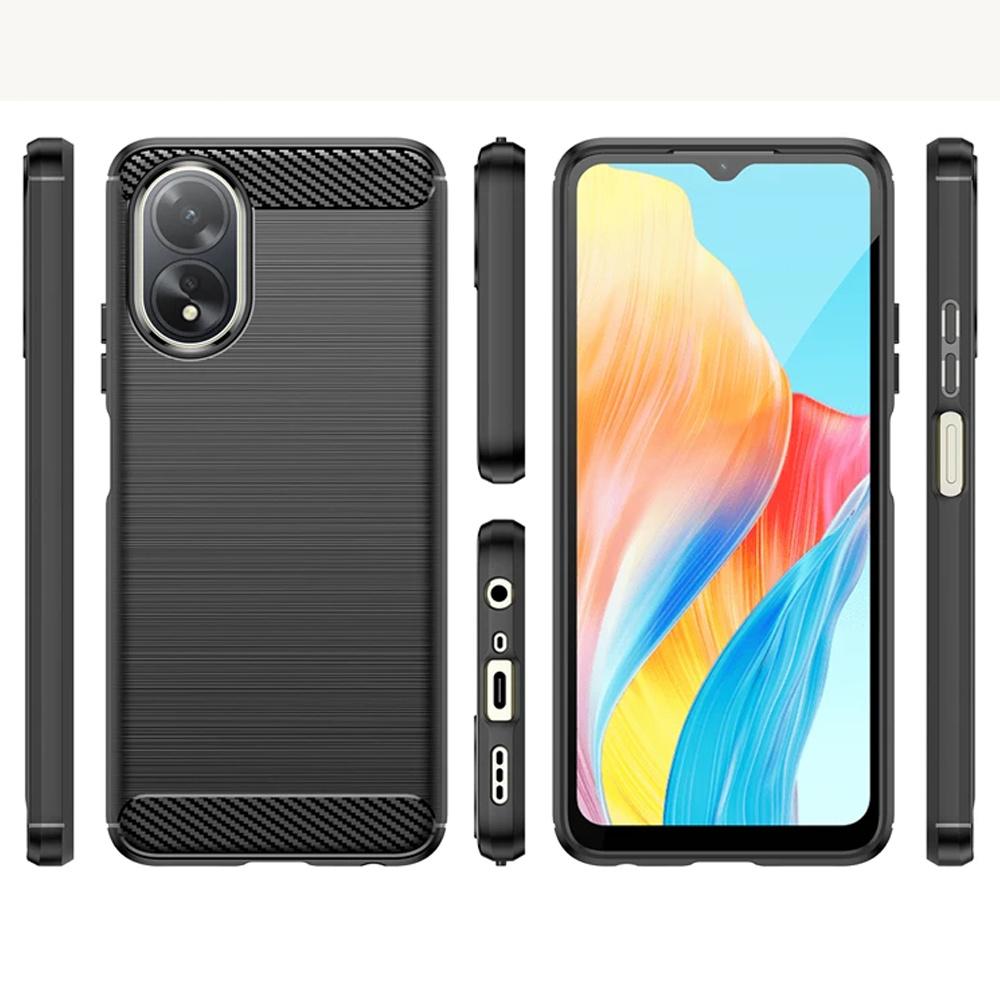 Case for Oppo A58 4G, Karbon, black