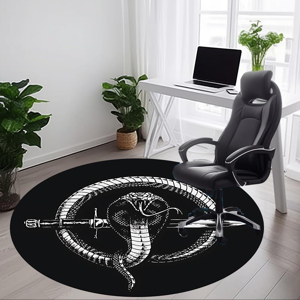 1 stuks Slang Dolk Kantoor Ronde Vloerkleed, Onder Kantoorstoelen Slaapkamer Woonkamer Huisdecoratie, Kamer Decoratie, Verkrijgbaar in Verschillende Maten