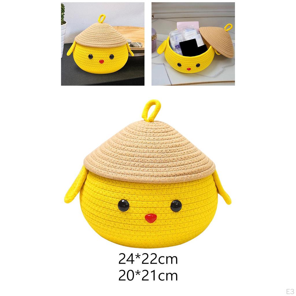 Chic Cotton Rope Container with Cover for Tidying Up