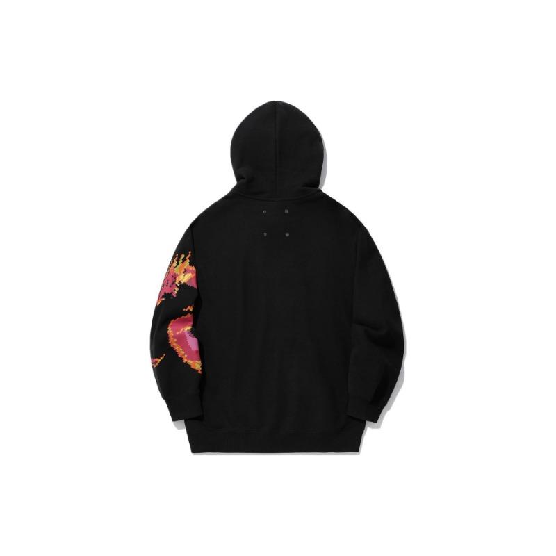 Li Ning Daily Prosperity Series Logo Print Loose Hoodie Men Hoodies Black AWDU337-3