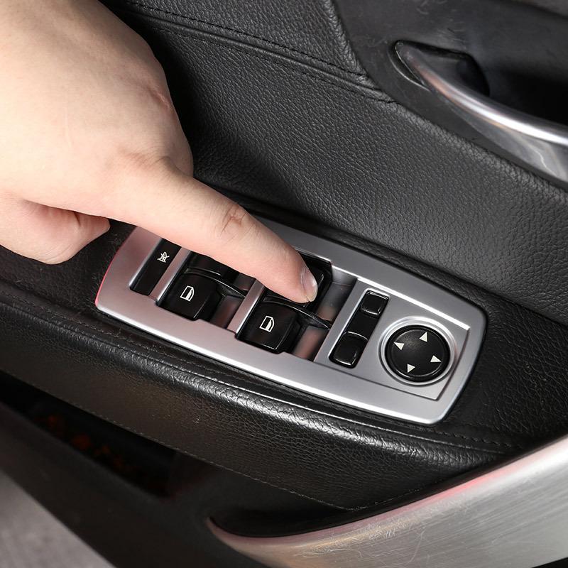 ABS Chrome/Carbon Fiber Car Window Lift Switch Button Frame Cover Trim Stickers For BMW X3 E83 2006-2010 Car Accessories
